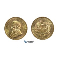 I88, South Africa (ZAR) Pond 1892 Double Shaft, Berlin, Gold, UNC (Light Hairlines)
