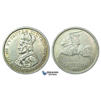 J09, Lithuania, 10 Litu 1936, Silver