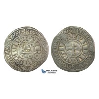 J33, France, Philip IV (1285-1314) Gros Tournois ND, Silver (3.51g)