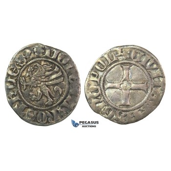 J36, Germany, Rostock City, Witten ND (Before 1379) Silver (1.11g) Nice & Rare