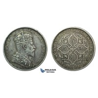 J62, Straits Settlements, Edward VII, Dollar 1904, Silver, Nice & Toned!