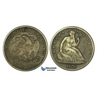 K19, United States, Seated Liberty Half Dollar (50 C.)1876-S, San Francisco, Silver