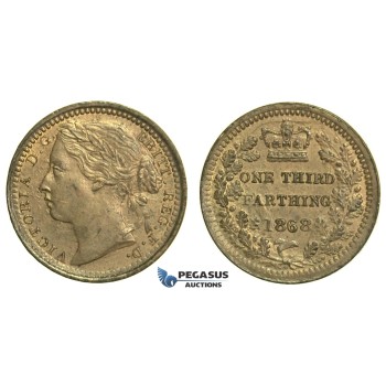 K73, Great Britain, Victoria, Third (1/3) Farthing 1868, AUNC Red