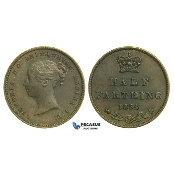 K78, Great Britain, Victoria, Half (1/2) Farthing 1854, VF-EF