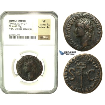 K88, Roman Empire, Tiberius (14-37 AD) AE As (9.81g) 34/5 AD, Rome, NGC VF