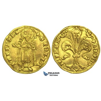 L04, Hungary, Ludwig I, Goldgulden ND (1342-82) Gold (3.53g) Buda, Very Nice!