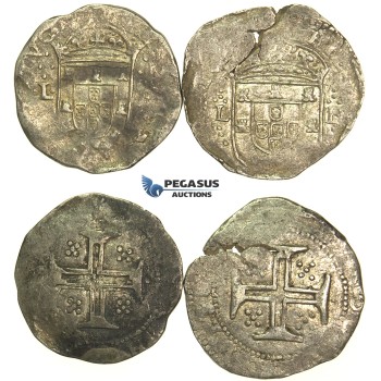 L37, Portugal, Philip II, 1598­-1621, 2 x Tostao (100 Reis) No Date, Lisbon, Silver