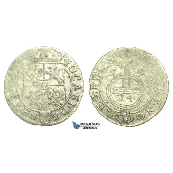 L41, Poland, Johann Kazimir, Poltorak 1659, Poznan (Posen) Silver (0.95g) Very Rare! MONET