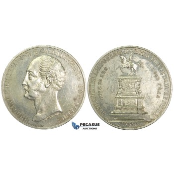 L57, Russia, Alexander II, Monumental Rouble 1859, St. Petersburg, Silver, aUNC (Hairlines) Rare!
