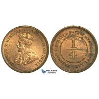 L78, Straits Settlements, George V, 1/4 Cent 1916, Mint State