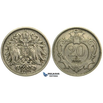 M17, Austria, Franz Joseph, 20 Heller 1892, Good details! Better date!