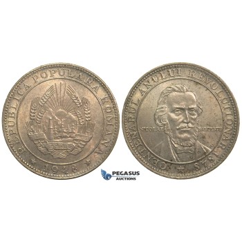 M26, Romania, Socialist Republic, Nicolae Balcescu Medal 1948, Silver, Ø 38mm, 25.32g, Toned Choice UNC