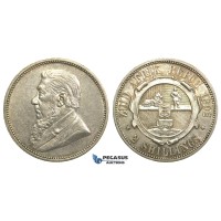 M28, South Africa (ZAR) 2 Shillings 1892, Silver, High Grade (Light Hairlines)