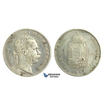M88, Hungary, Franz Joseph, 1 Forint 1870-GYF, Gyulafehervar, Silver, Cleaned, Rare!