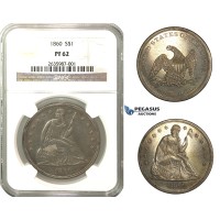 N94, United States, Liberty Seated Dollar 1860, Silver, NGC PF62 N94, United States, Liberty Seated Dollar 1860, Silver, NGC PF62