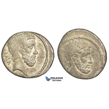 O57, Roman Republic, Q. Servilius Caepio (M. Junius) Brutus (54 BC) AR Denarius (3.77g) Rare!