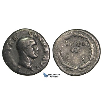 O62, Roman Empire, Galba (68-69 AD) AR Denarius (3.20g) Rome, SPQR, Rare!