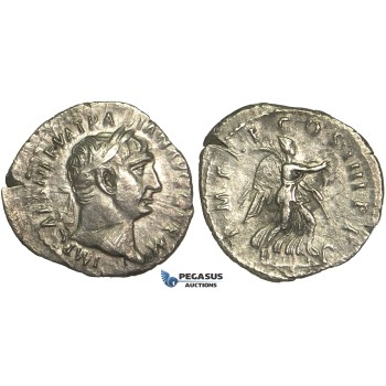O69, Roman Empire, Trajan (98-117 AD) AR Denarius (2.77g) Struck 101/2 AD, Rome, Victory