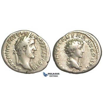 O74, Roman Empire, Antoninus Pius, with Marcus Aurelius as Caesar (138-161 AD) AR Denarius (3.20g) Struck 141-143 AD, Rome