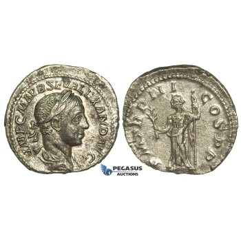 O77, Roman Empire, Severus Alexander (222-235 AD) AR Denarius (2.87g) Struck 223 AD, Rome, Pax