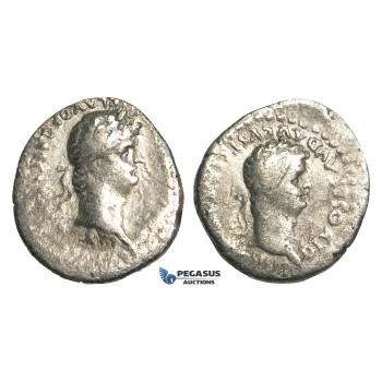 O82, Roman Provincial, Caesarea, Claudius with Nero (54-68 AD) AR Denarius (2.90g) Cappadocia, struck 56-58 AD, Rare!