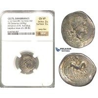 P08, Geto-Dacians?, AR Denarius, Barbaric Imitation of Lepidus (4.09g) Fine Patina, NGC Ch VF P08, Geto-Dacians?, AR Denarius, Barbaric Imitation of Lepidus (4.09g) Fine Patina, NGC Ch VF