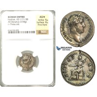 P52, Roman Empire, Hadrian (117-138 AD) AR Denarius (3.50g) Rome, 134-138 AD, Pieatas, NGC AU* Star P52, Roman Empire, Hadrian (117-138 AD) AR Denarius (3.50g) Rome, 134-138 AD, Pieatas, NGC AU* Star