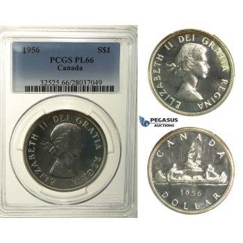 R119, Canada, Elisabeth II, Dollar 1956, Silver, PCGS PL66