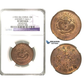 R209, China, Anhwei, 10 Cash ND (1902-06) NGC XF Details