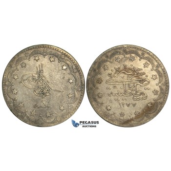 R26, Ottoman Empire, Turkey, Abdülaziz, 20 Kurush AH1277/9, Silver