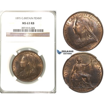 R328, Great Britain, Victoria, Penny 1895, NGC MS63RB