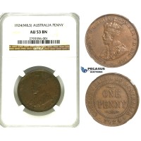R345, Australia, George V, Penny 1924 (M&S) NGC AU53BN