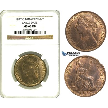 R349, Great Britain, Victoria, Penny 1877 (Large Date) NGC MS63RB