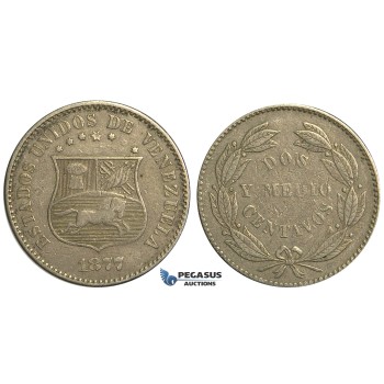 R364, Venezuela, 2 1/2 Centavos 1877
