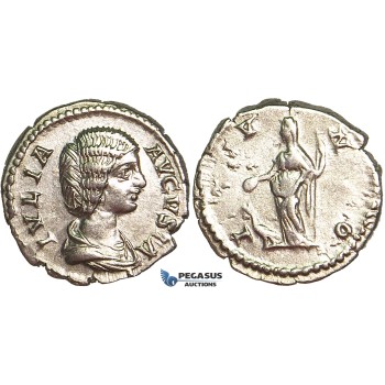 R398, Roman Empire, Julia Domna, Augusta (194-217 AD) AR Denarius (2.91g) Rome, IVNO