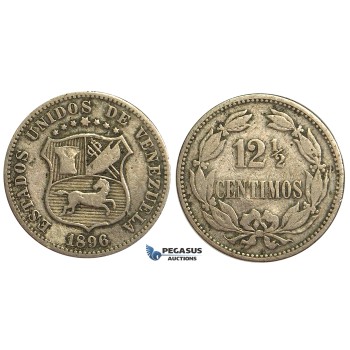 R401, Venezuela, 12-1/2 Centimos 1896