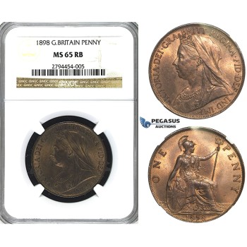 R410, Great Britain, Victoria, Penny 1898, NGC MS65RB (Pop 1/4, No finer)
