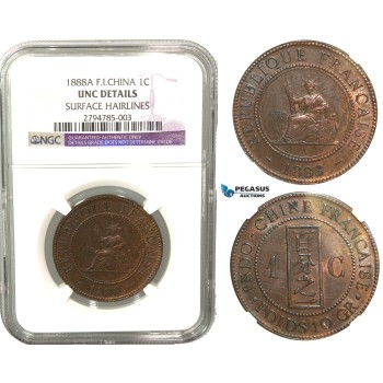 R426, French Indo-China, 1 Centime 1888-A, Paris, NGC UNC