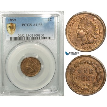 R448, United States, Indian Head Cent 1859, PCGS AU55