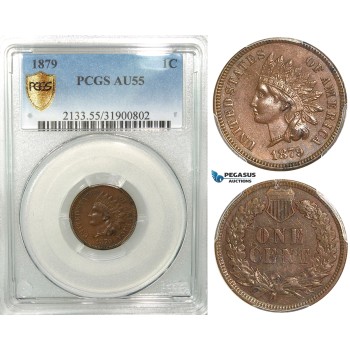R449, United States, Indian Head Cent 1879, PCGS AU55