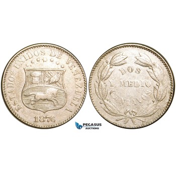 R457, Venezuela, 2-1/2 Centavos 1876, Lovely coin!