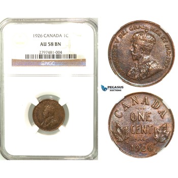 R559, Canada, George V, 1 Cent 1926, NGC AU58BN