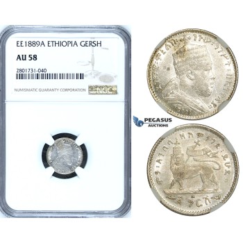 R659, Ethiopia, Menelik II, Gersh EE1895-A, Paris, Silver, NGC AU58