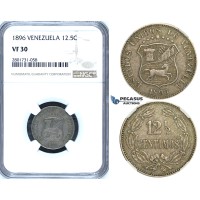R670, Venezuela, 12 1/2 Centimos 1896, NGC VF30