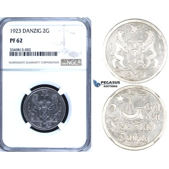 R701, Poland, Danzig, 2 Gulden 1923, Silver, NGC PF62
