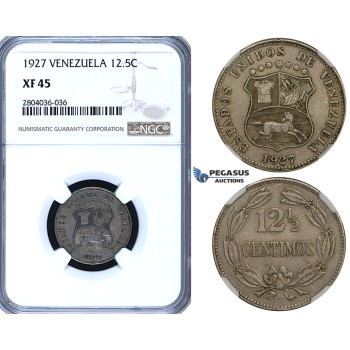 R709, Venezuela, 12.5 Centimos 1927, NGC XF45