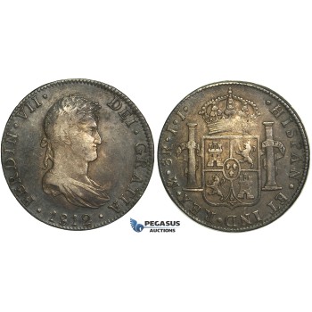 R76, Mexico, Ferdinand VII, 8 Reales 1812 Mo JJ, Mexico City, Silver, Dark toned!