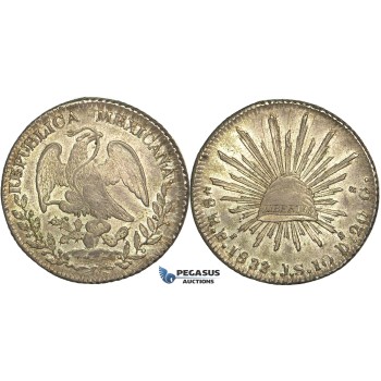 R77, Mexico, 8 Reales 1833 Pi JS, San Luis Potosi, Silver,  aUNC (Few scratches)