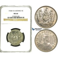 R90, British North Borneo, 5 Cents 1928-H, Heaton, NGC MS66 (Rare Grade) R90, British North Borneo, 5 Cents 1928-H, Heaton, NGC MS66 (Rare Grade)