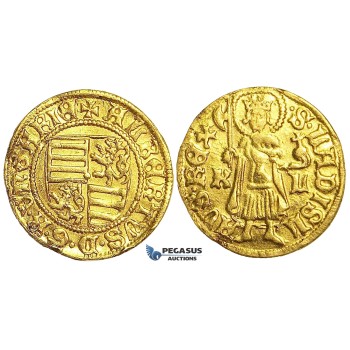 S61, Hungary, Albert (1437-39) Goldgulden ND (1438) K-L, Kremnitz, Gold (3.49g) Minor edge damages, Rare!